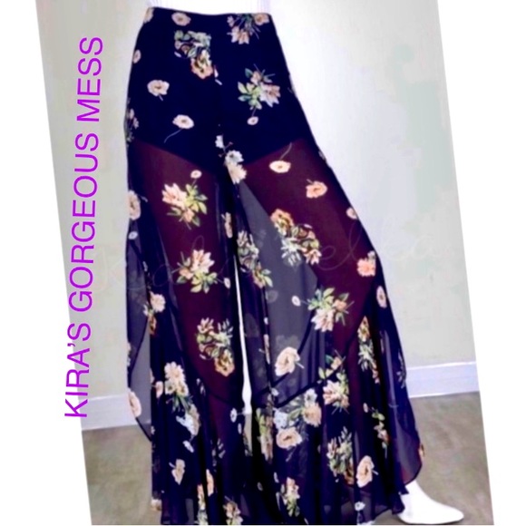 ❤️🔥BNWT KALA BELLA SEMI SEE THROUGH BOHO PAANTS! SO SEXY SND COMFY!!!❤️🔥 - Picture 1 of 1